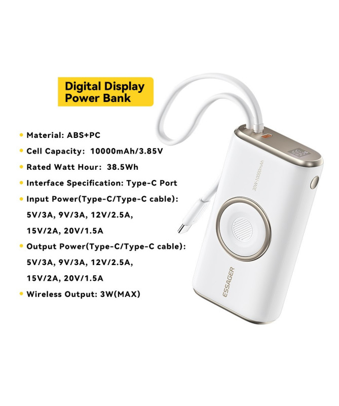 POWER LINK | Batterie externe 10000mAh avec charge sans fil et câble i