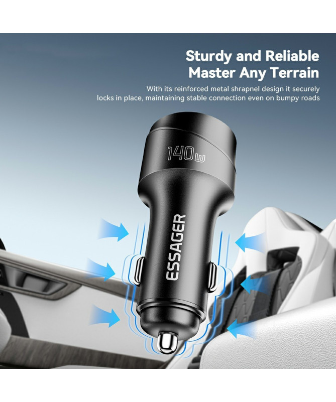 VOLT RUSH | Chargeur voiture 73W double USB, écran digital