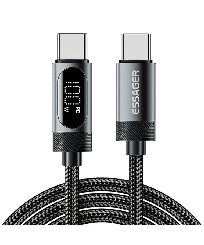Câble USB-C vers USB-C 100W, affichage digital, 1M