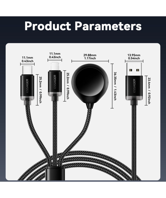 Câble ESSAGER 3-en-1 Multi-Device