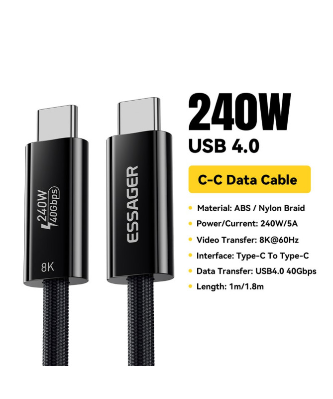 Câble Thunderbolt 4.0 240W