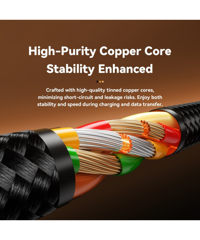 DUO LINK | Câble 2-en-1 USB-A vers Lightning + Type-C, 2M, 3A