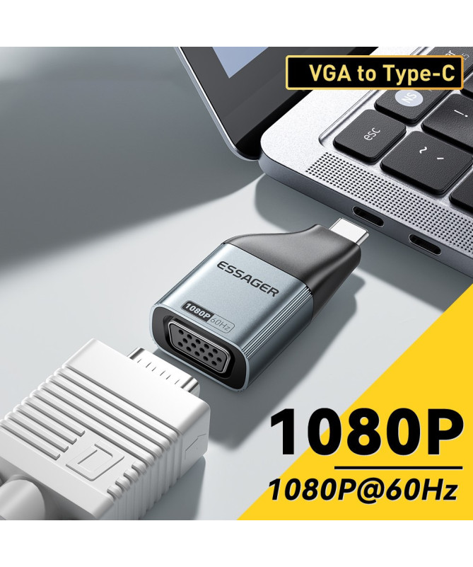 Adaptateur USB-C vers VGA – 1080P 60Hz