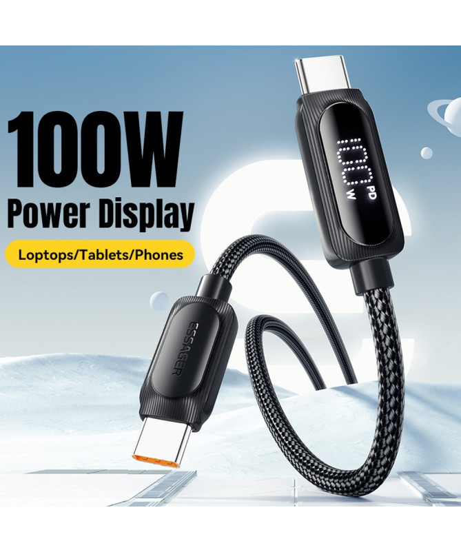 Câble USB-C 100W avec Affichage Digital – 3m