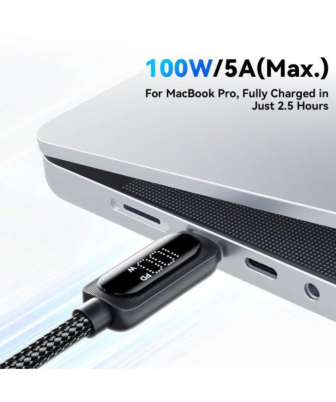 Câble USB-C 100W avec Affichage Digital – 3m