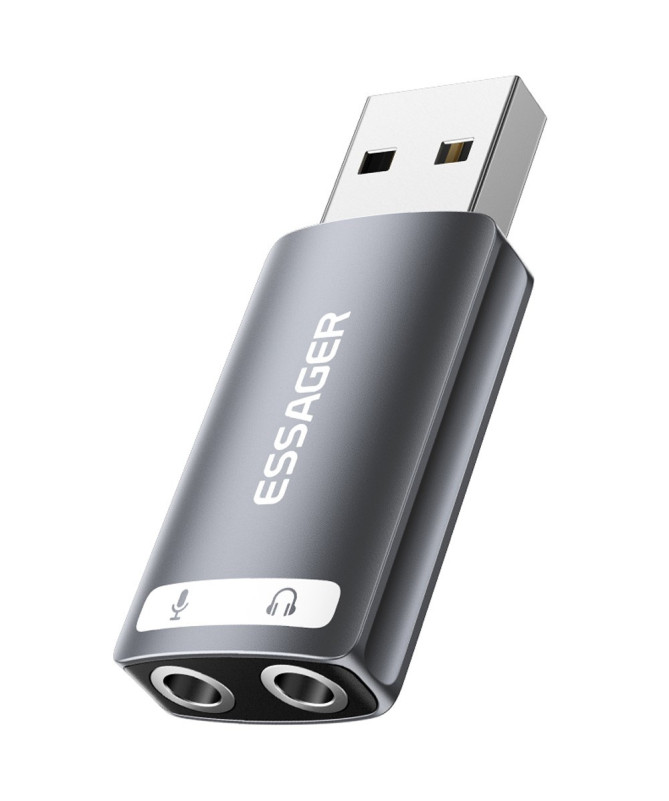 Adaptateur Audio USB vers Double Jack 3.5mm