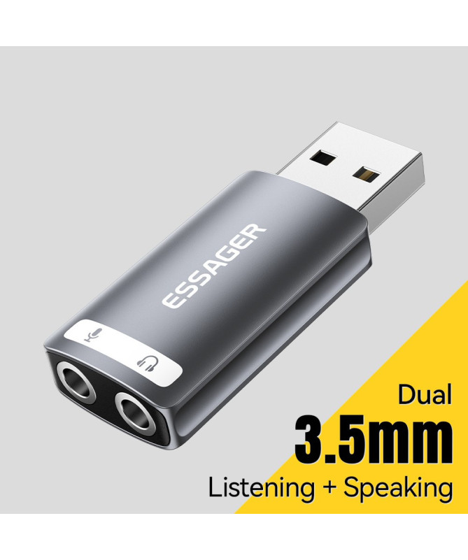 Adaptateur Audio USB vers Double Jack 3.5mm