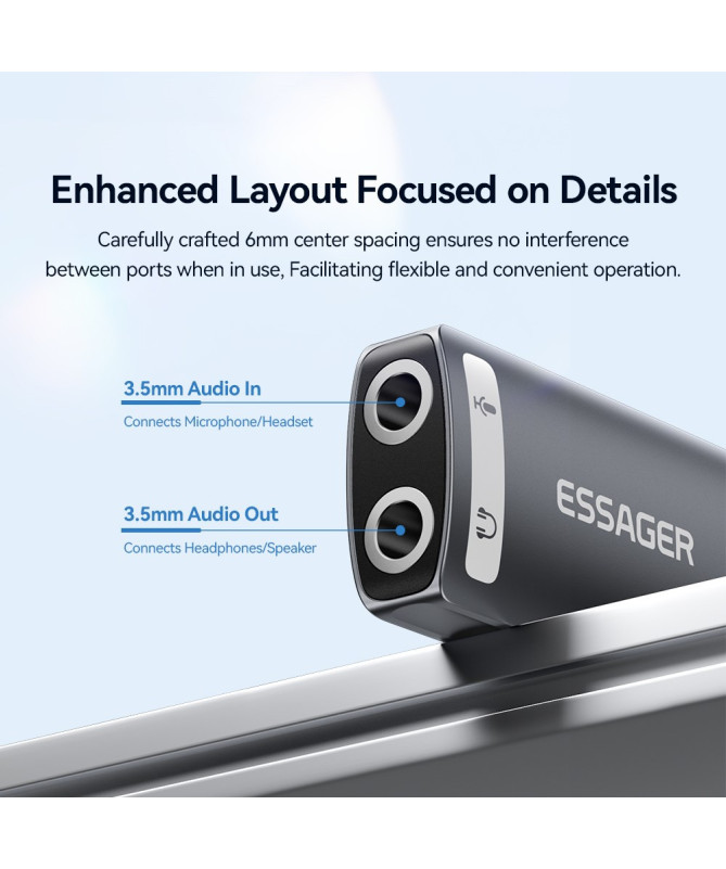 Adaptateur Audio USB vers Double Jack 3.5mm