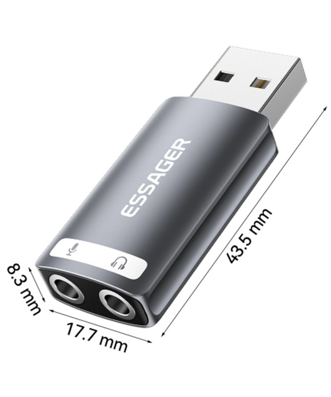 Adaptateur Audio USB vers Double Jack 3.5mm