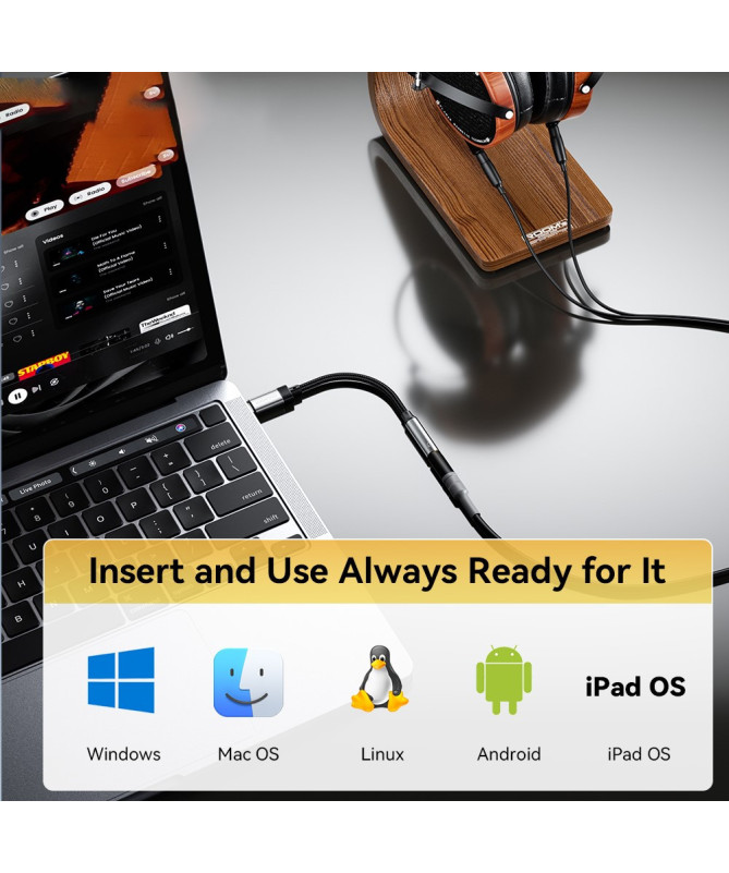 Adaptateur Type-C vers Jack 3.5mm