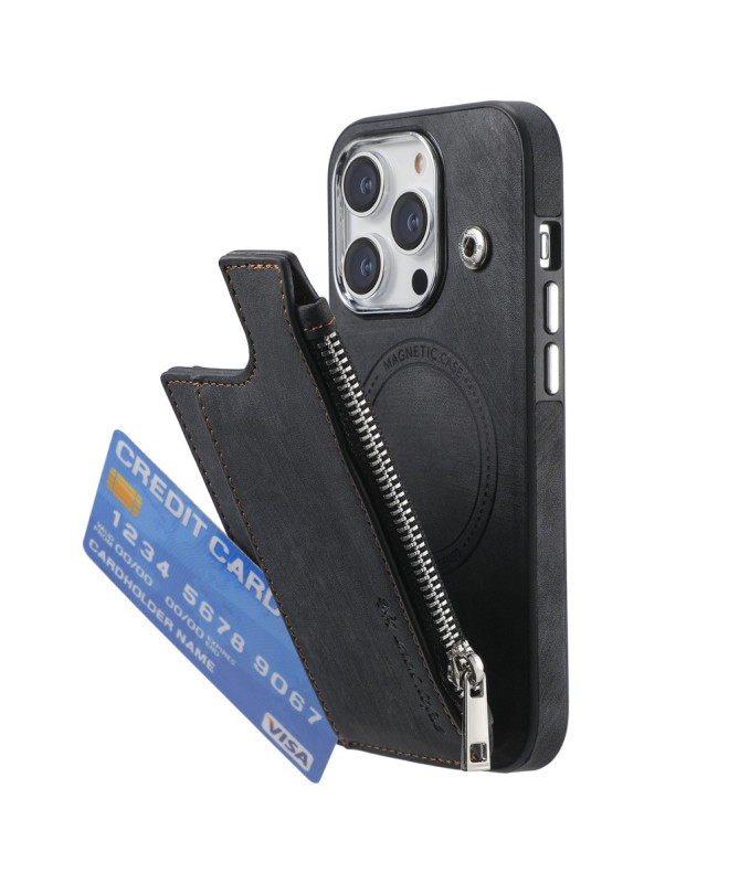 Coque iPhone 13 Pro Max Portefeuille Magnétique Zippé