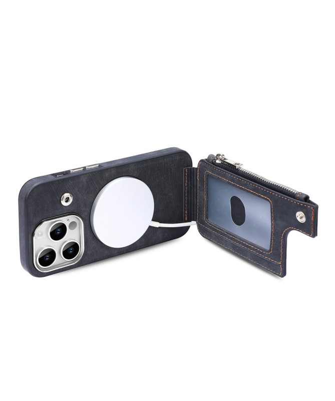 Coque iPhone 13 Pro Max Portefeuille Magnétique Zippé