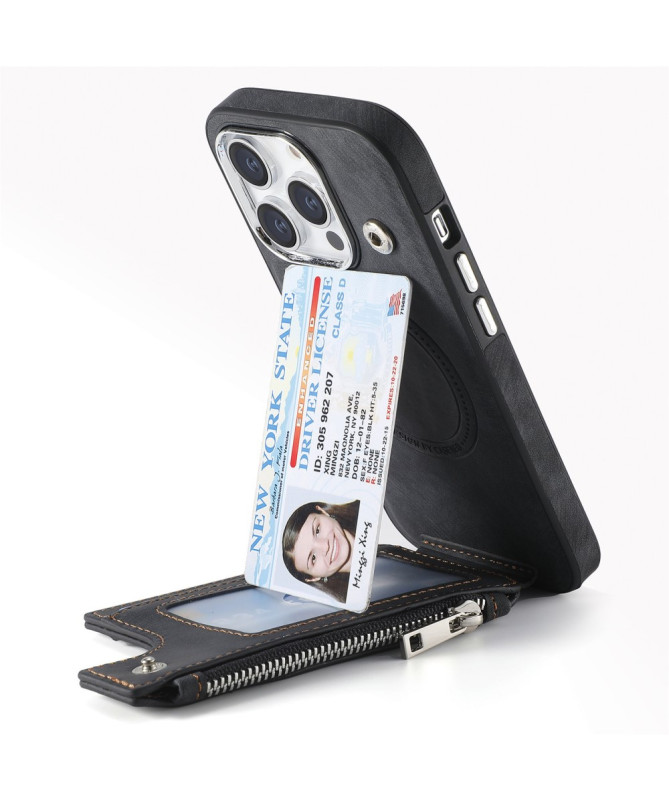 Coque iPhone 13 Pro Max Portefeuille Magnétique Zippé