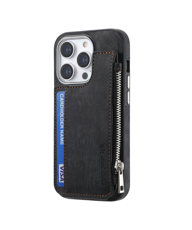 Coque iPhone 13 Pro Max Portefeuille Magnétique Zippé