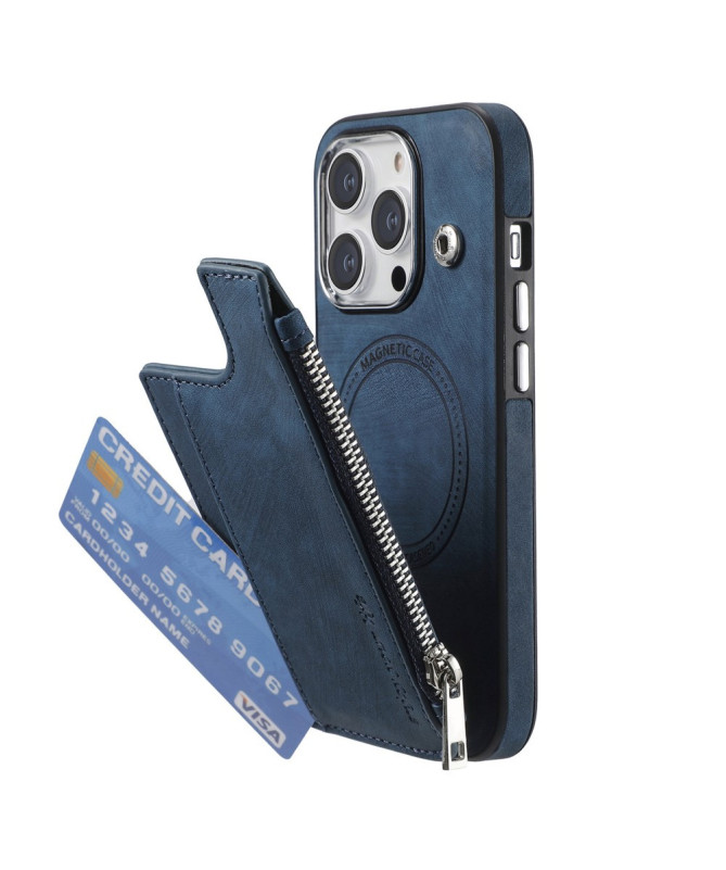 Coque iPhone 13 Pro Max Portefeuille Magnétique Zippé