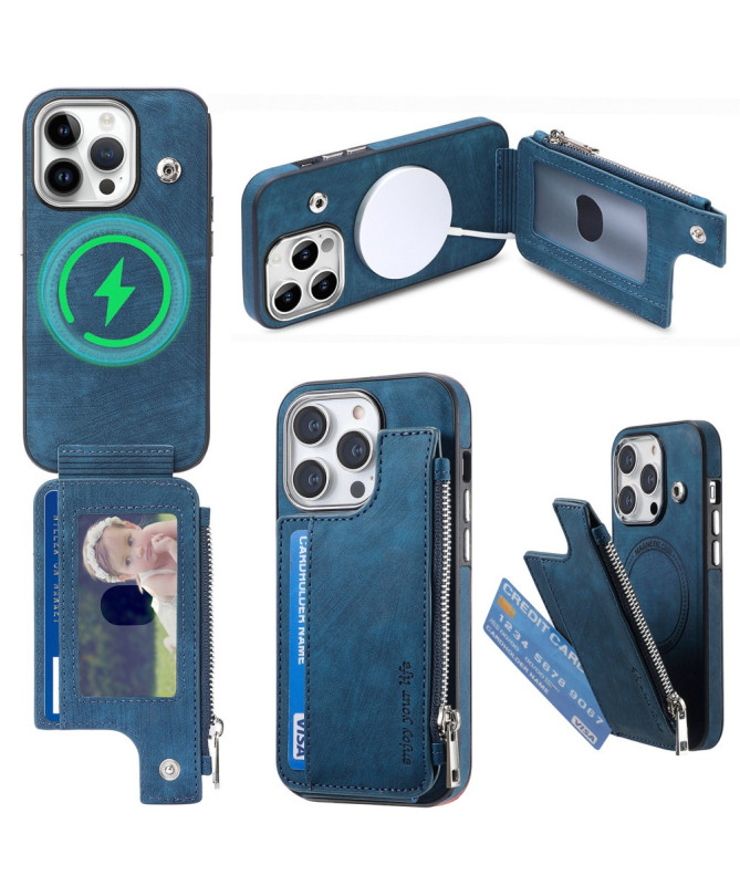 Coque iPhone 13 Pro Max Portefeuille Magnétique Zippé
