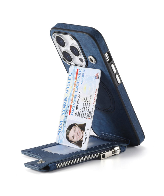 Coque iPhone 13 Pro Max Portefeuille Magnétique Zippé