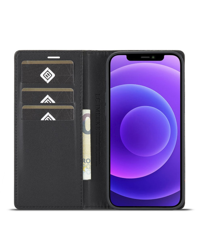 Flip cover iPhone 13 Pro Max fibre de carbone Horizontal Stripe