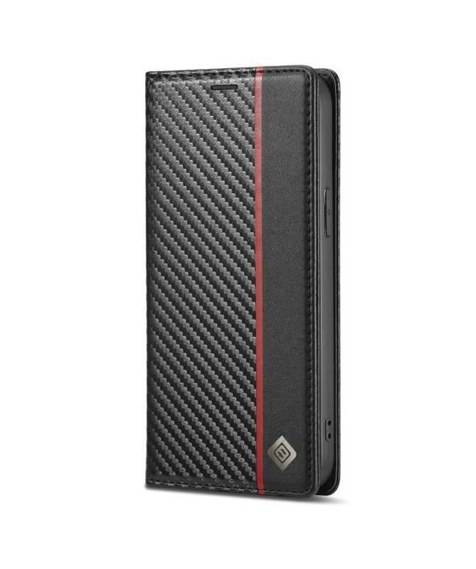 Flip cover iPhone 13 Pro Max fibre de carbone Vertical Stripe
