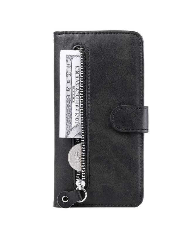 Housse iPhone 13 Pro Max Zipper Pocket effet cuir