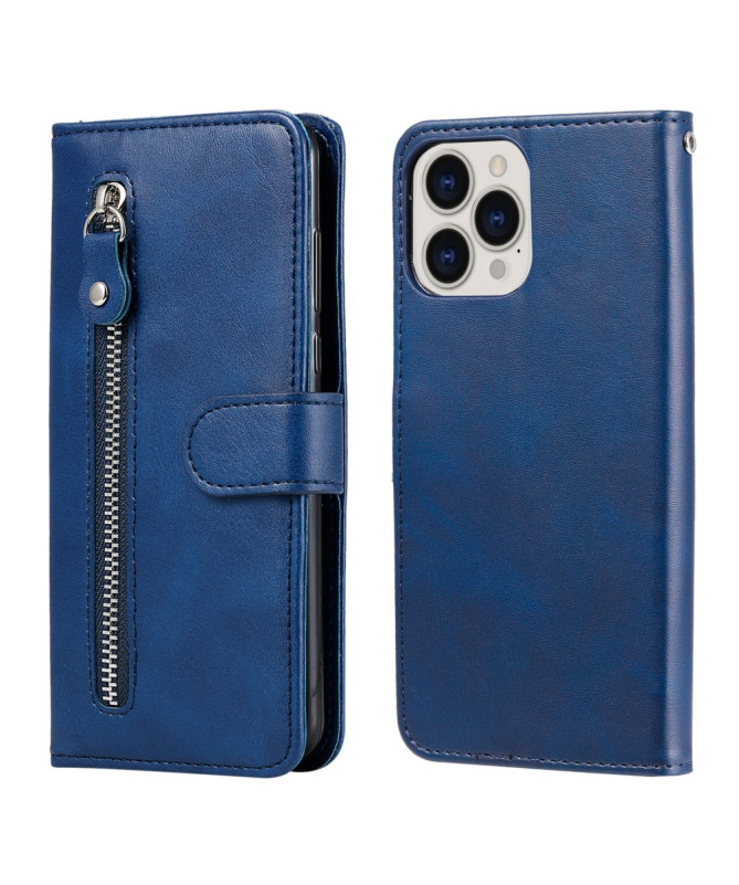 Housse iPhone 13 Pro Max Zipper Pocket effet cuir