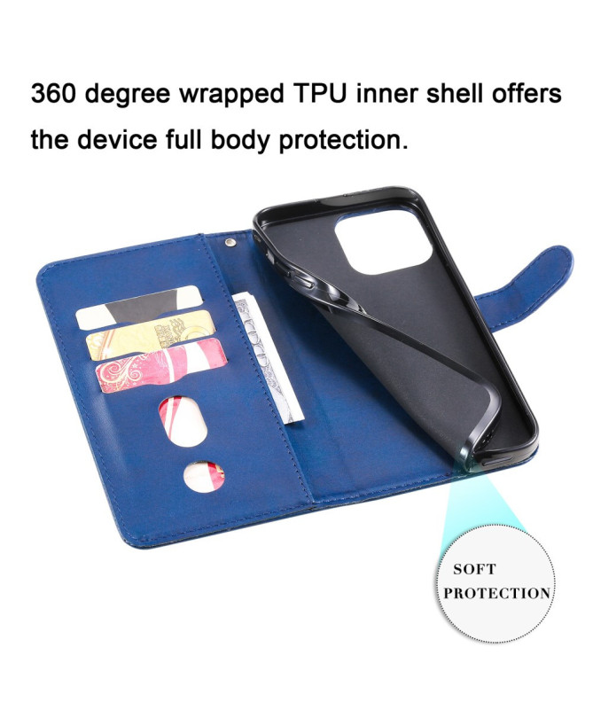 Housse iPhone 13 Pro Max Zipper Pocket effet cuir