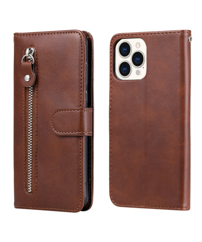 Housse iPhone 13 Pro Max Zipper Pocket effet cuir
