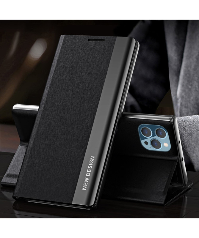 Etui iPhone 13 Pro Max Business effet cuir Magnet