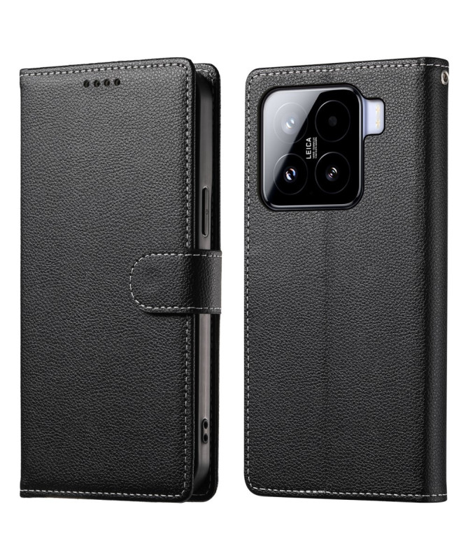 Etui Xiaomi 15 Portefeuille Texture Litchi