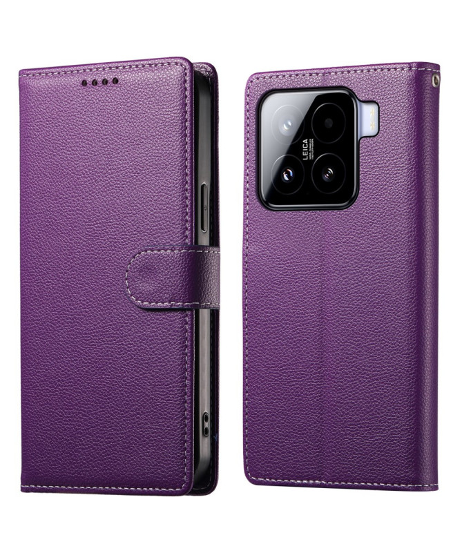 Etui Xiaomi 15 Portefeuille Texture Litchi