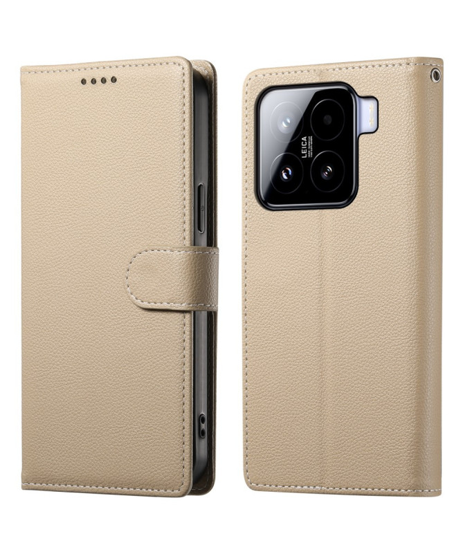 Etui Xiaomi 15 Portefeuille Texture Litchi