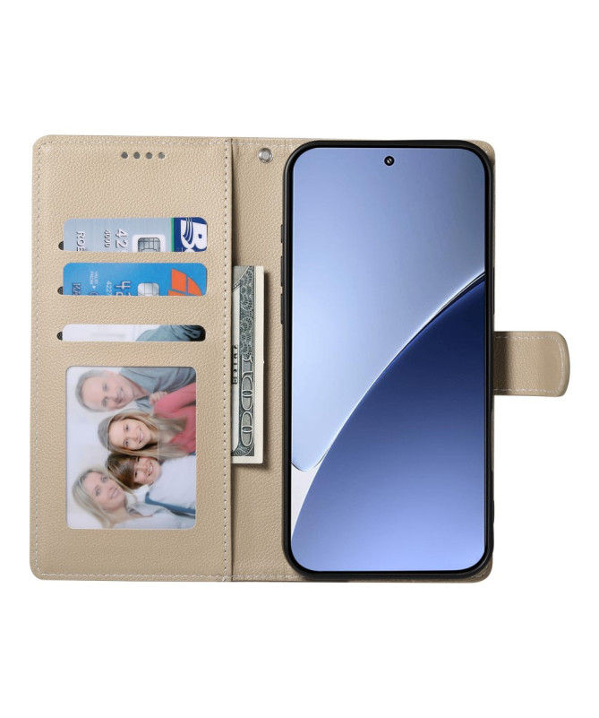 Etui Xiaomi 15 Portefeuille Texture Litchi