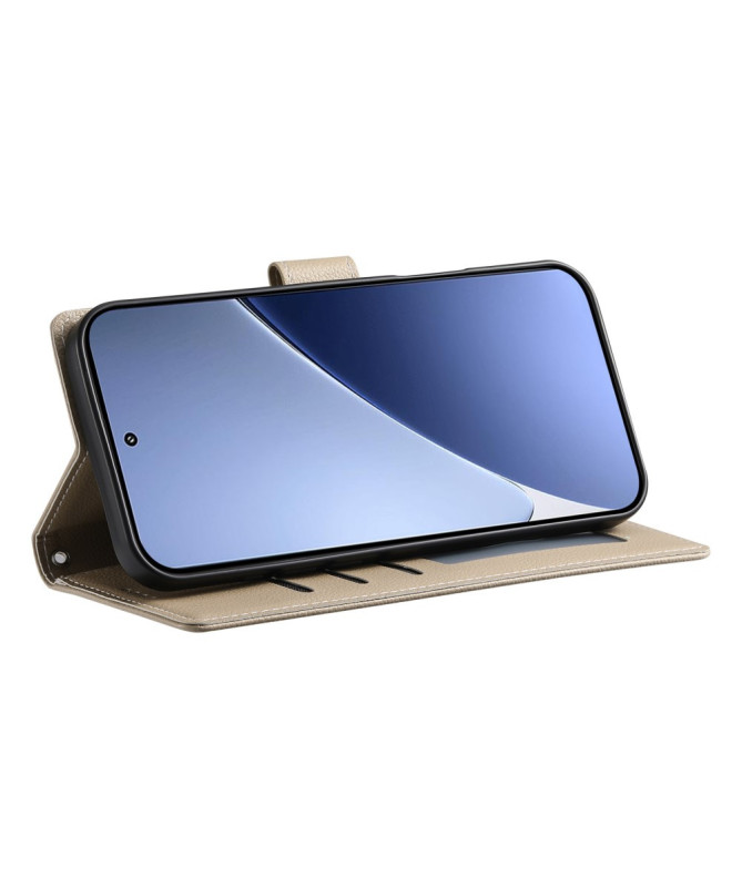 Etui Xiaomi 15 Portefeuille Texture Litchi