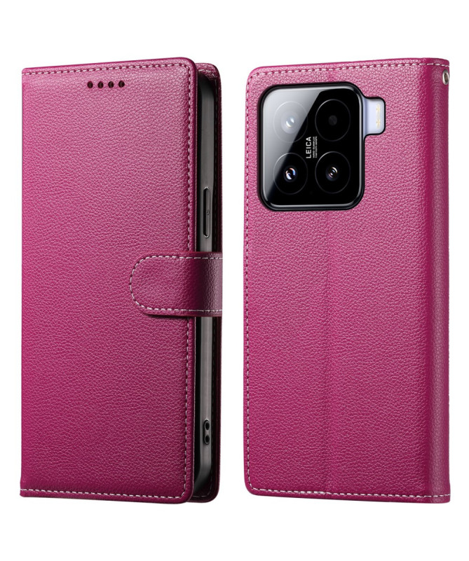 Etui Xiaomi 15 Portefeuille Texture Litchi