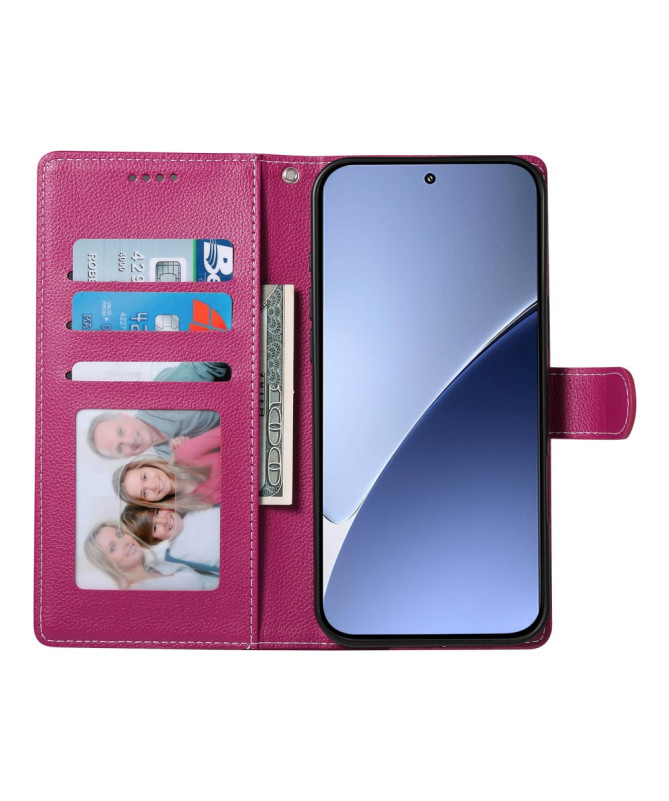 Etui Xiaomi 15 Portefeuille Texture Litchi