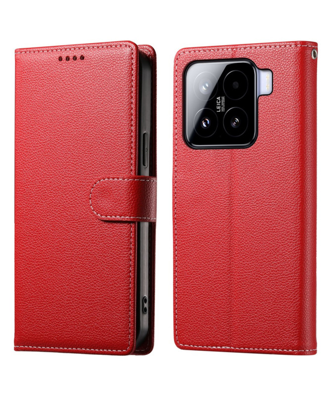 Etui Xiaomi 15 Portefeuille Texture Litchi