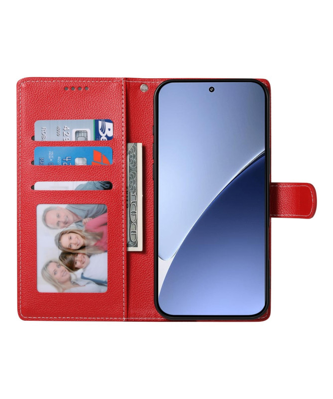 Etui Xiaomi 15 Portefeuille Texture Litchi