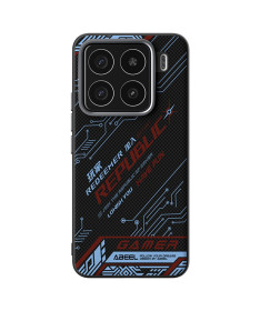 Coque Xiaomi 15 ABEEL Design Circuit Bleu et Rouge