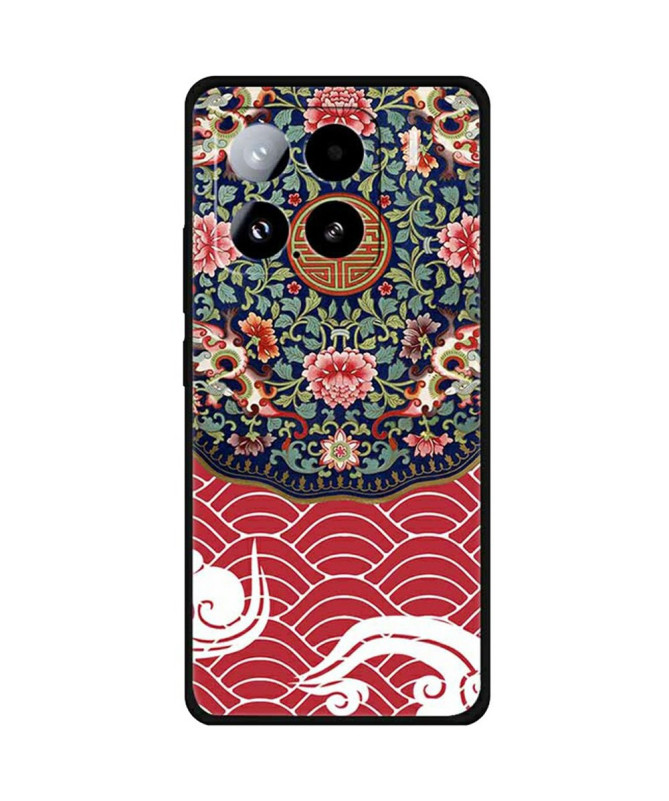 Coque Xiaomi 15 Broderie Florale et Vagues