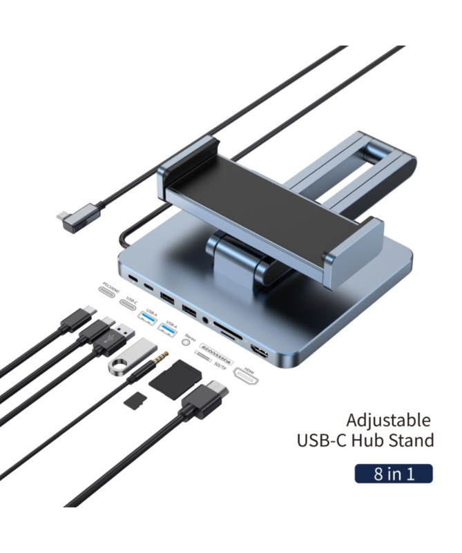 Support Tablette 8-en-1 avec Hub USB-C