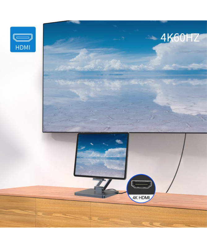 Support Tablette 8-en-1 avec Hub USB-C
