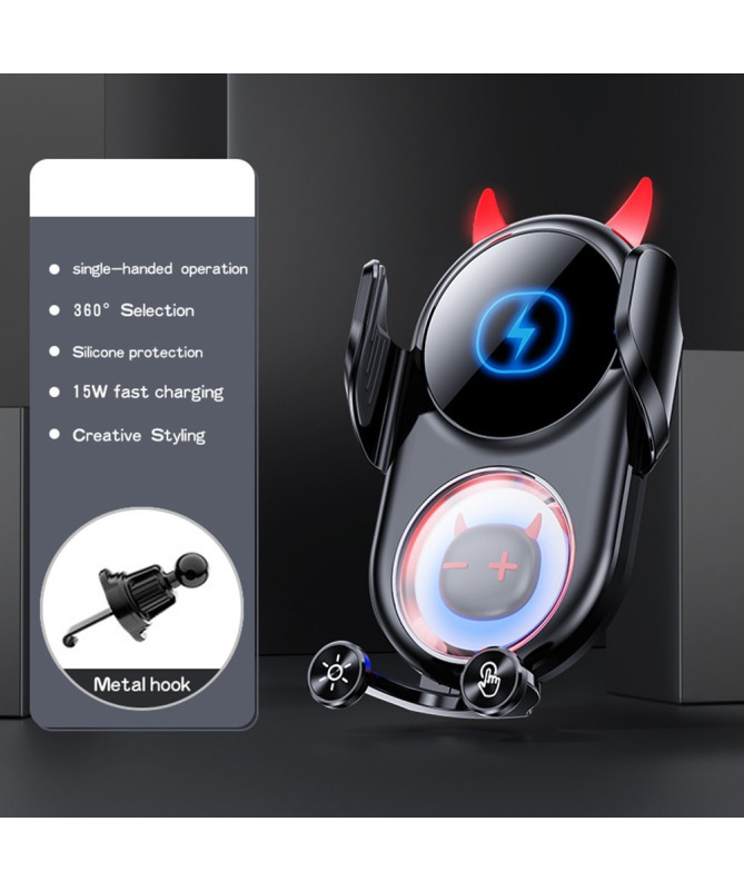 Support Voiture Design Diable Chargeur Sans Fil
