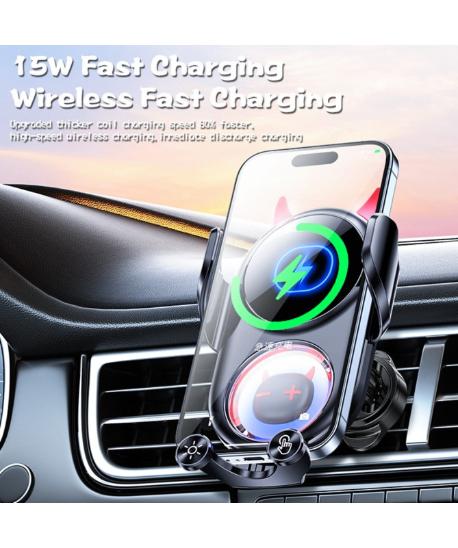 Support Voiture Design Diable Chargeur Sans Fil