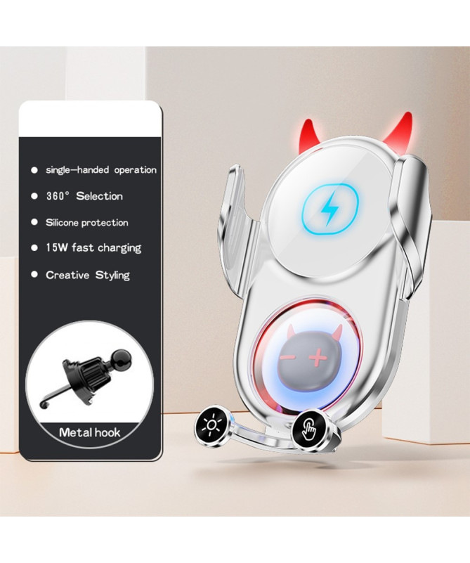 Support Voiture Design Diable Chargeur Sans Fil
