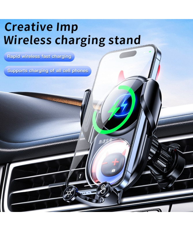 Support Voiture Design Diable Chargeur Sans Fil