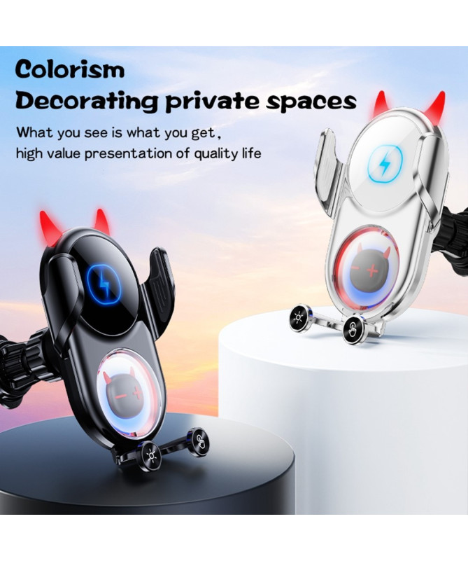 Support Voiture Design Diable Chargeur Sans Fil