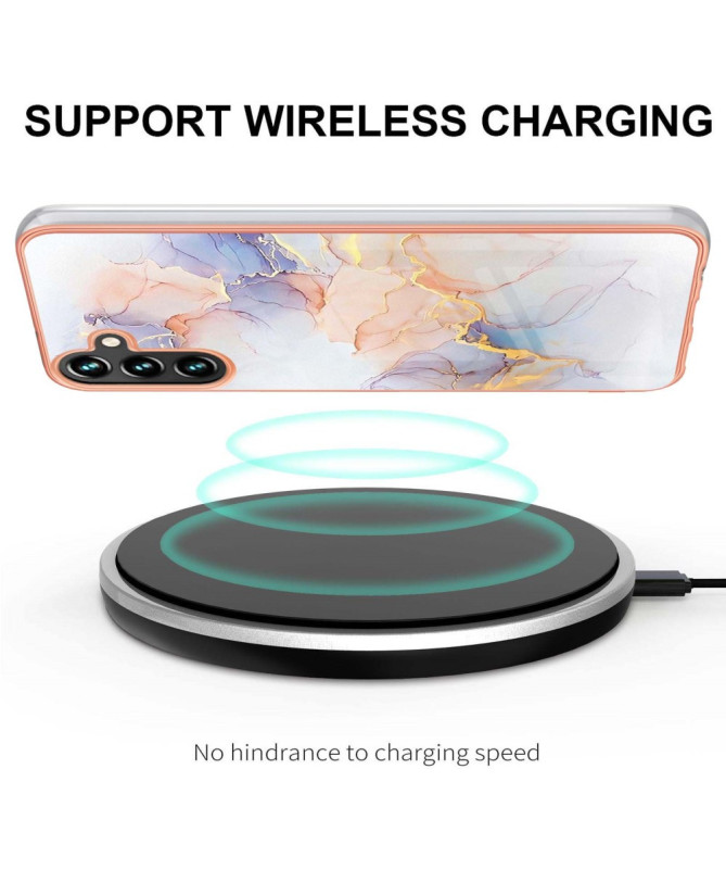 Coque Samsung Galaxy A56 5G Marbre Blanc et Or