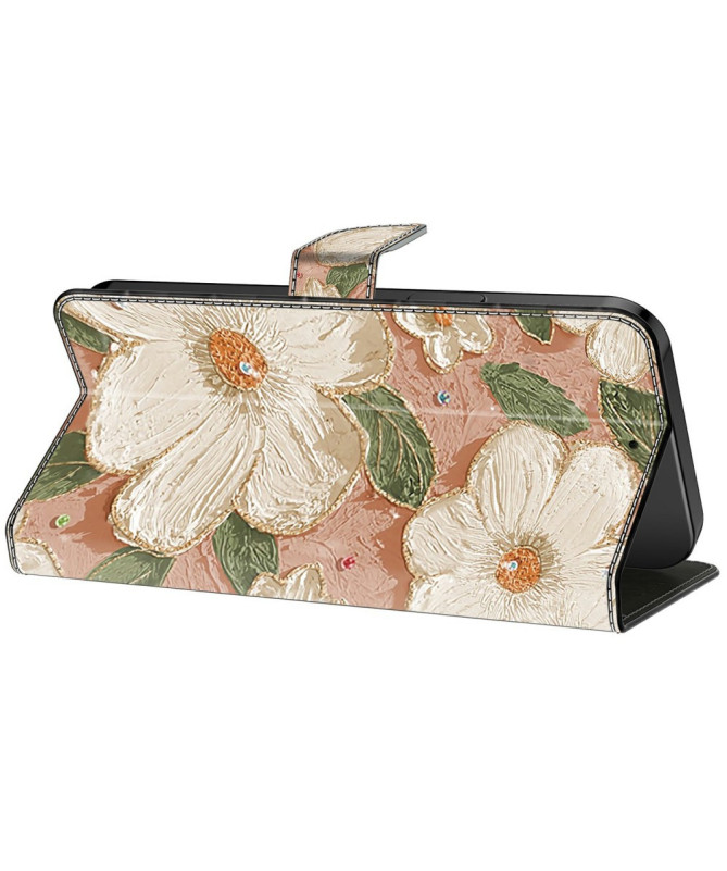 Vintage | Housse Samsung Galaxy A56 5G Wallet Fleurie