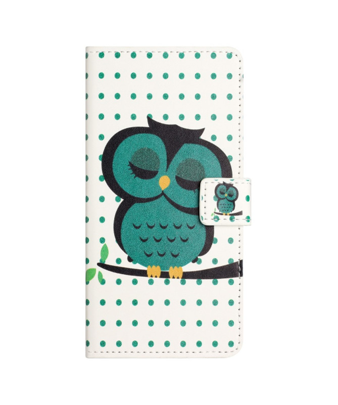 Housse Samsung Galaxy A56 5G hibou et motifs à pois