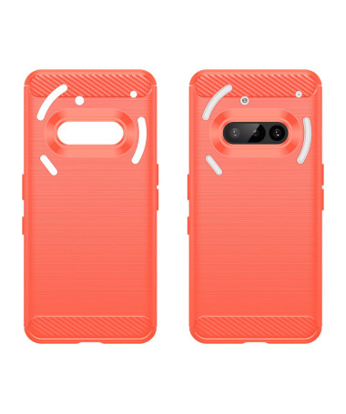 Coque Nothing Phone (3a) Effet Brossé avec Texture Carbone Rouge - photo 7